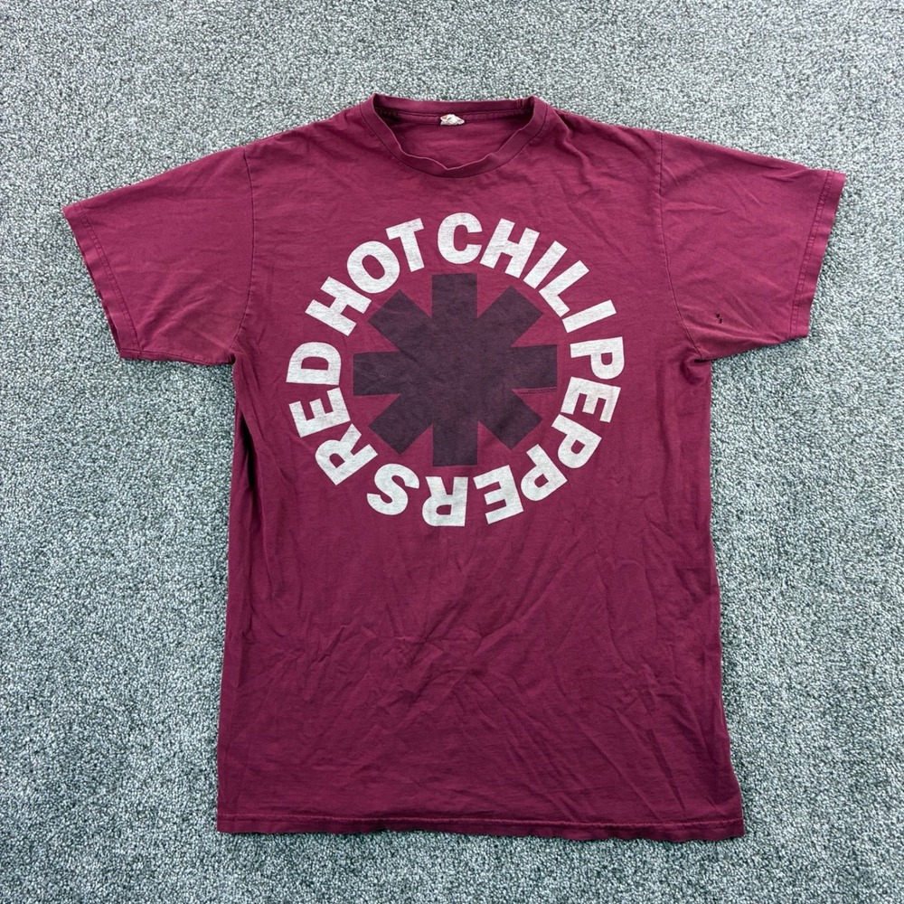 Y2K Red Hot Chili Peppers Shirt Mens Medium Red Maroon Asterisk Logo 2012 RHCP